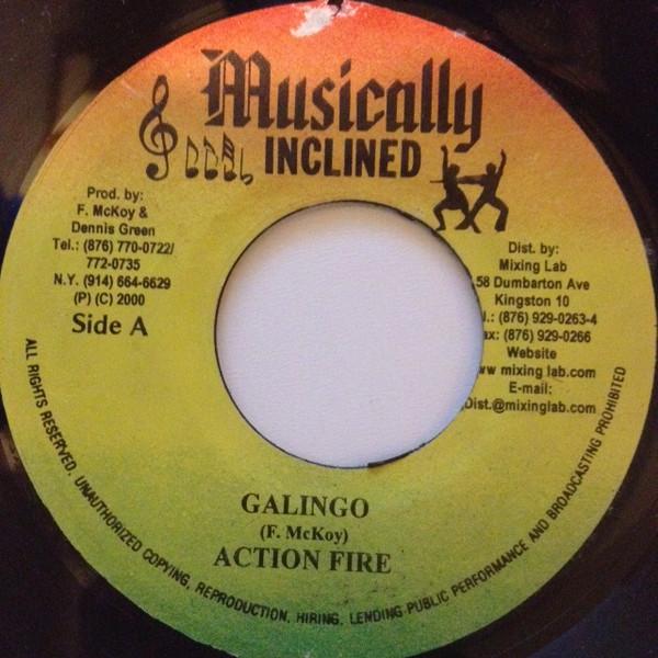 7-дюймовая пластинка ACTION FIRE Galingo NONE Музыкально Incl 2000 Ямайка Регги Ска Даб Б/у