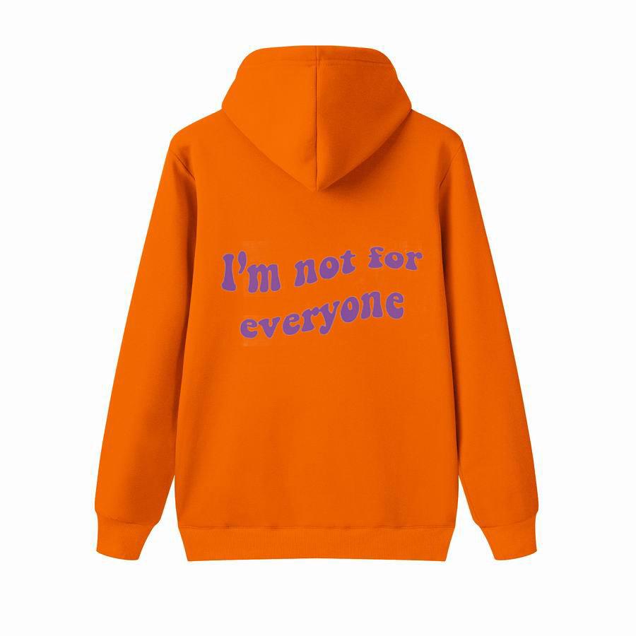 Autumn I'm Not for Everyone Letter Print Oversize Hoodies Women Casual Long Sleeve Hooded Sweatshirt Fashion Streetwear Hip Hop Pullover Tops