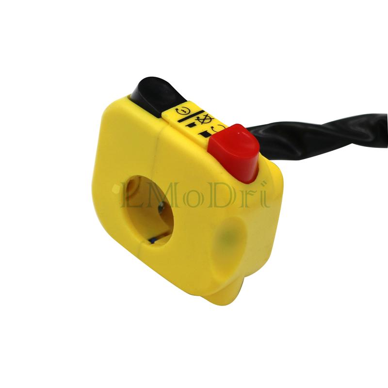 LMoDri 22 мм 7/8 "руль мотоцикла, светодиодная фара, лампа включения, выключения, управление электрическим запуском, звуковой сигнал, опасность