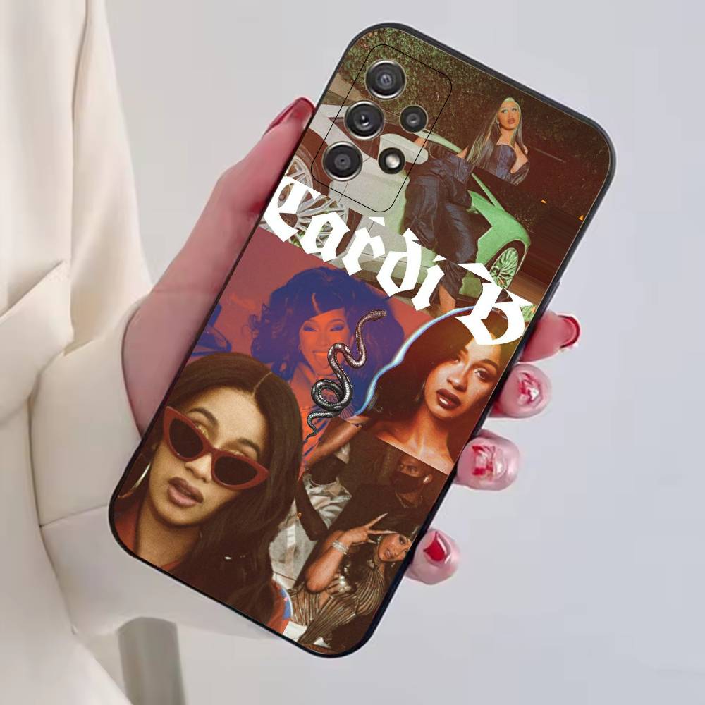 Hip Hop C-Cardi B Phone Case For Samsung S25,S24,S21,S22,S23,S30,Ultra,S20,Plus,Fe,Lite,Note,10,Black Cover