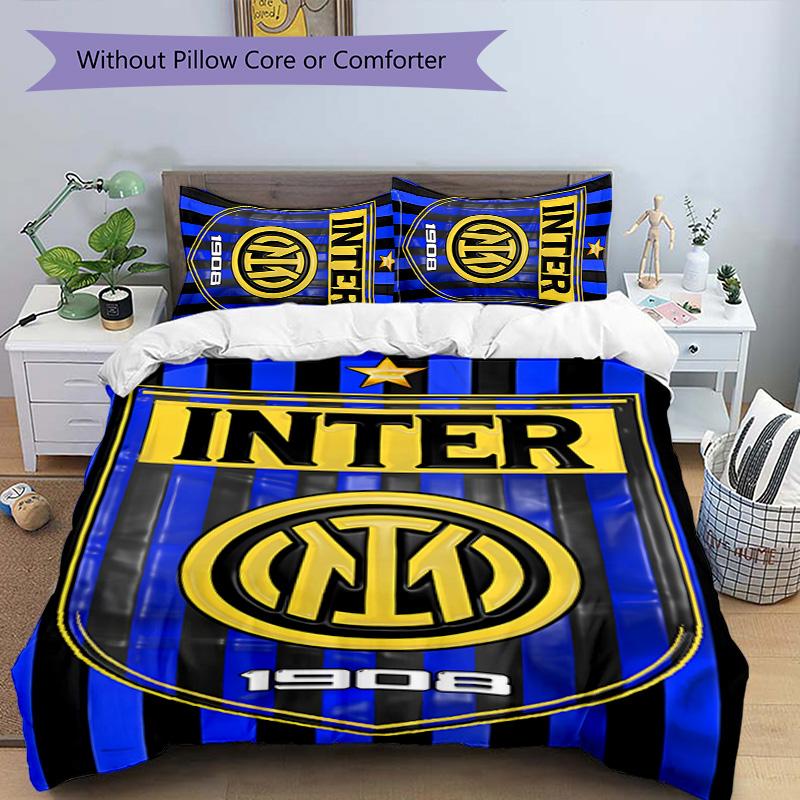 3pcs I-Internazionale Milano (8) Design Cover Set - HD Printed Bedding with 1 Cover and 2 Pillowcases - Perfect for Home and Dorm Decor