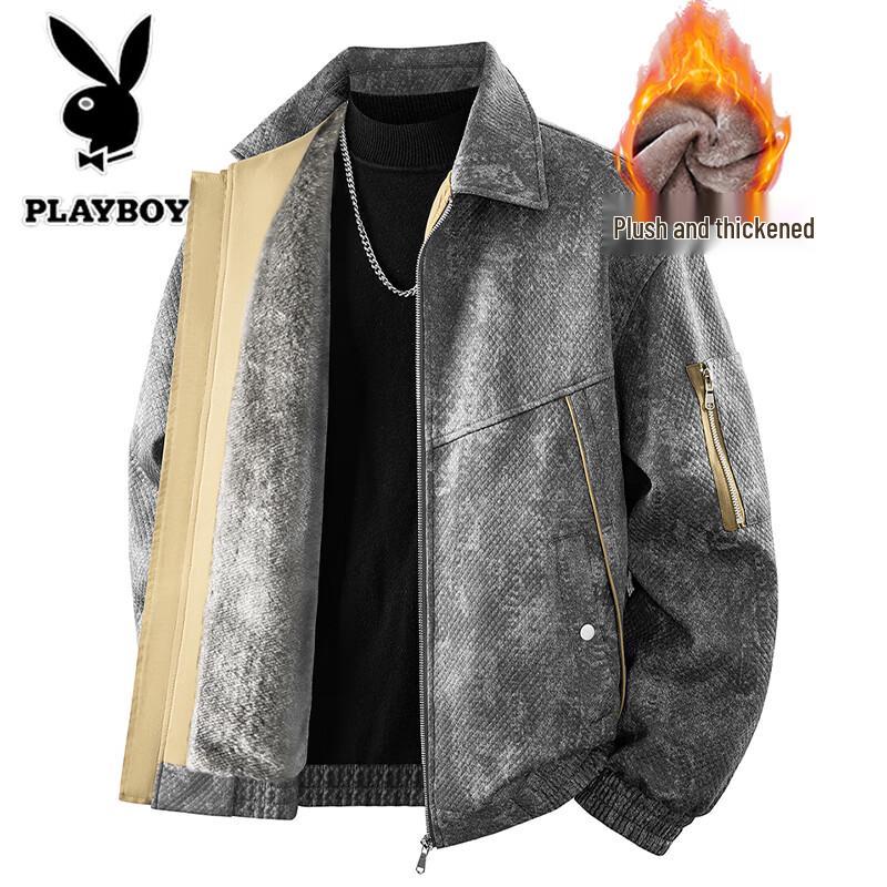 PLAYBOY Мужская повседневная куртка с лацканами и длинным рукавом
