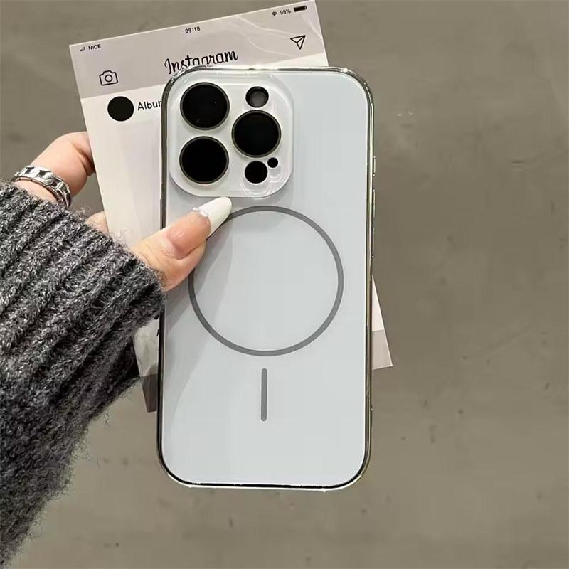 Роскошный AG Nano закаленное стекло для Magsafe чехол для iPhone 16 15 14 Plus 13 12 Pro Max беспроводная зарядка матовая жесткая задняя крышка