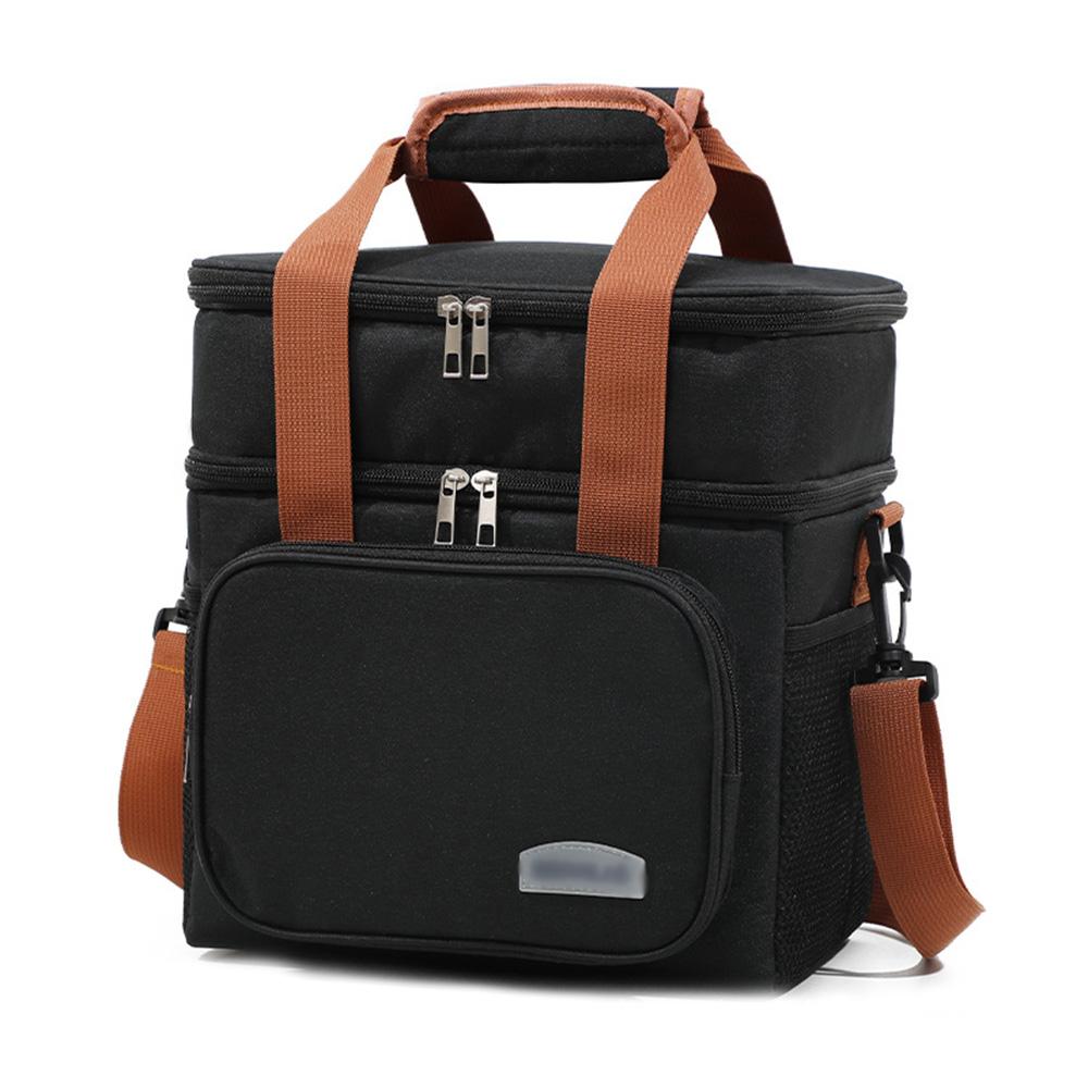 Портативная термосумка для обеда, двухслойная сумка-холодильник для еды для пикника, ланч-бокс, водонепроницаемая офисная сумка для пикника с плечевым ремнем