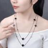 Двухцветная медная цепочка, ожерелье с каплей масла, длинная цепочка для свитера, осенне-зимний женский аксессуар, подходящий к новой одежде