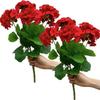 2 шт. 12,6 дюйма Искусственный куст герани Устойчивый к УФ-лучам Нетканый Садовые растения Куст Не требует ухода для домашнего цветочного декора в помещении