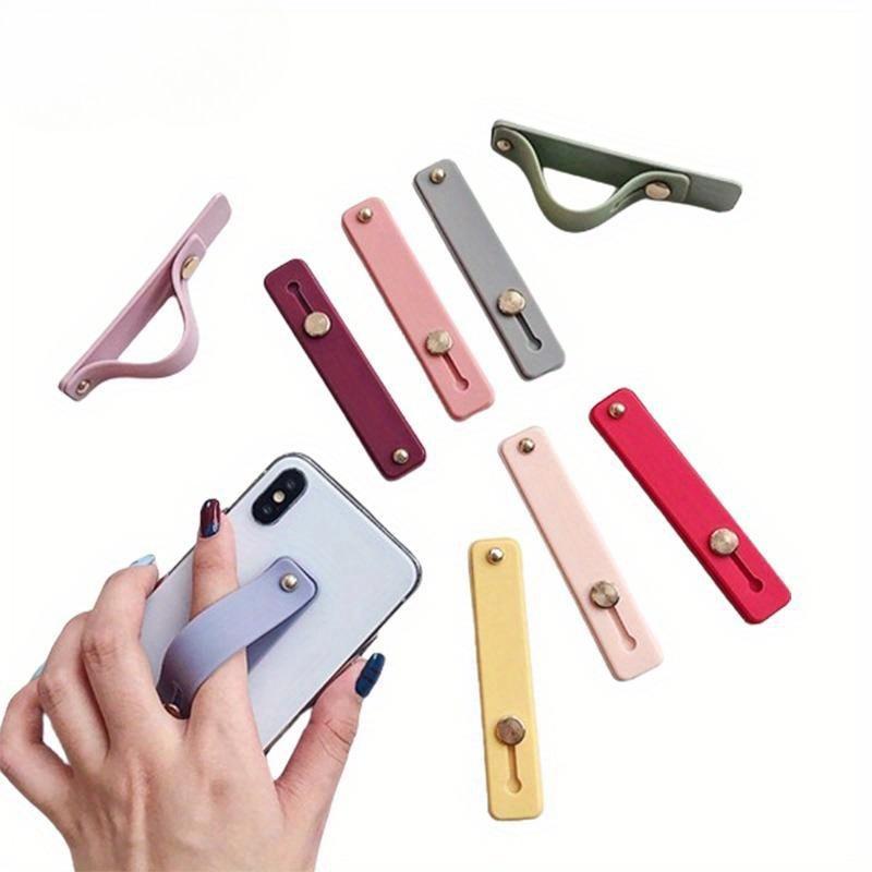 1pc Universal Silicone Wristband Phone Holder Finger Ring Phone Hand Band Bracket Push Pull Grip Phone Stand Sticker Accessories
