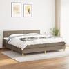 3140565 vidaXL Divan Bed with Mattress Taupe 200x200 Cm Fabric