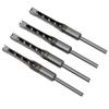 4Pcs Square Hole Drill Bits Woodworking Bearing Steel Wood Drilling Tools Set 11‑12.7mm