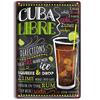 Vintage Cocktail Recipe Metal Tin Signs Set  Pina Colada Sangria Margarita Aperol Spritz Zombie Screw Driver Drinks Wall Decor