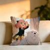 Hot Anime Character AAnya Forger Pillow Case Square DoubleSided Sofa Cushion Cover Bedroom Bedside Pillow