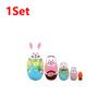 1-5X Easter Bunny Nesting Doll  Dolls Toys Wooden Russian Nesting Doll Russian Nesting Stacking Dolls Home Bedroom Craft Supplie