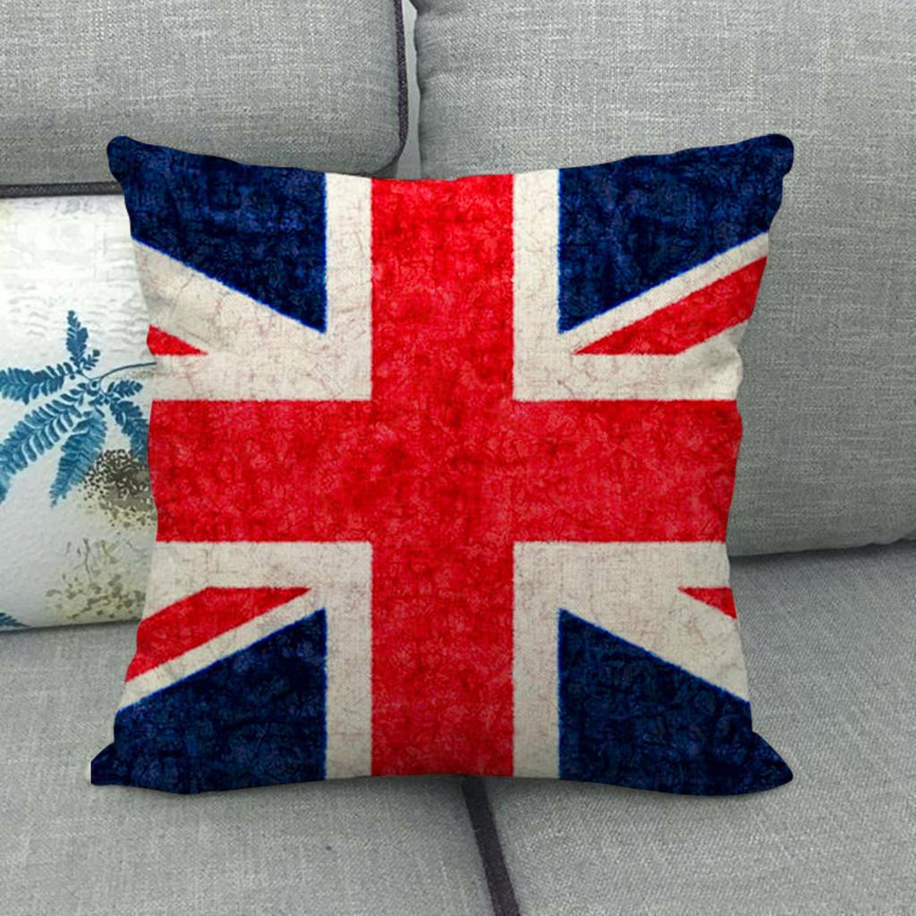 Painted Linen Flag Pillow Case Fashion Simple Casual Living Room Versatile And
