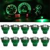 10Pcs T5 B8.5D 5050 1 SMD LED Universal Dashboard Dash Gauge Instrument Light Bulbs Green Plastic Interior Parts Car Accessories