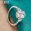 925 Sterling Silver AAA Zircon Ring, Fashionable Wedding Jewelry