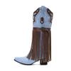 2026 Новые Зимние Черно-Белые Женские Высокие До Колена Западные Сапоги Ковбойские Высокие На Толстом Каблуке Женская Обувь Больших Размеров 12 43 45 48