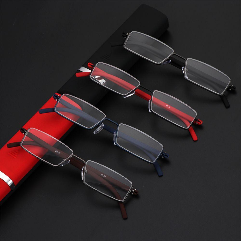 Очки Hinge TR90 для мужчин и женщин с защитой от напряжения глаз при пресбиопии, полуоправа для чтения с футляром