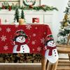 2025 Новый прямоугольный скатерть Рождественский снеговик Рождественская елка Печать Украшение Скатерть для обеденного стола Пылезащитная и универсальная