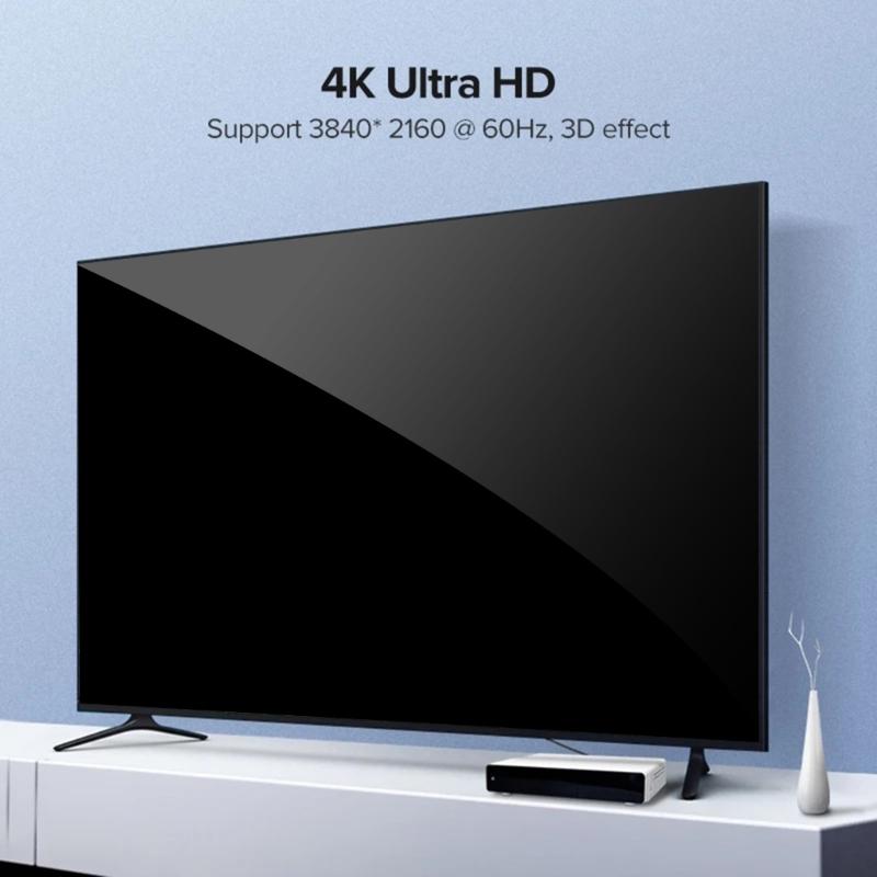 HDMI-совместимый 4K Спиральный кабель, HDMI-совместимый высокоскоростной кабель версии 2.0, Адаптер «папа-папа» Пружинный спиральный шнур