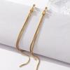 1 Pair Women Hanging Earrings Long Linear Tassel Alloy Electroplated Ear Jewelry Lady Prom Cocktail Party Dangle Earrings