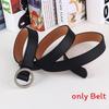 Color Simple Solid Metal Buckle Decor Women Waist Belt With No Punching Design