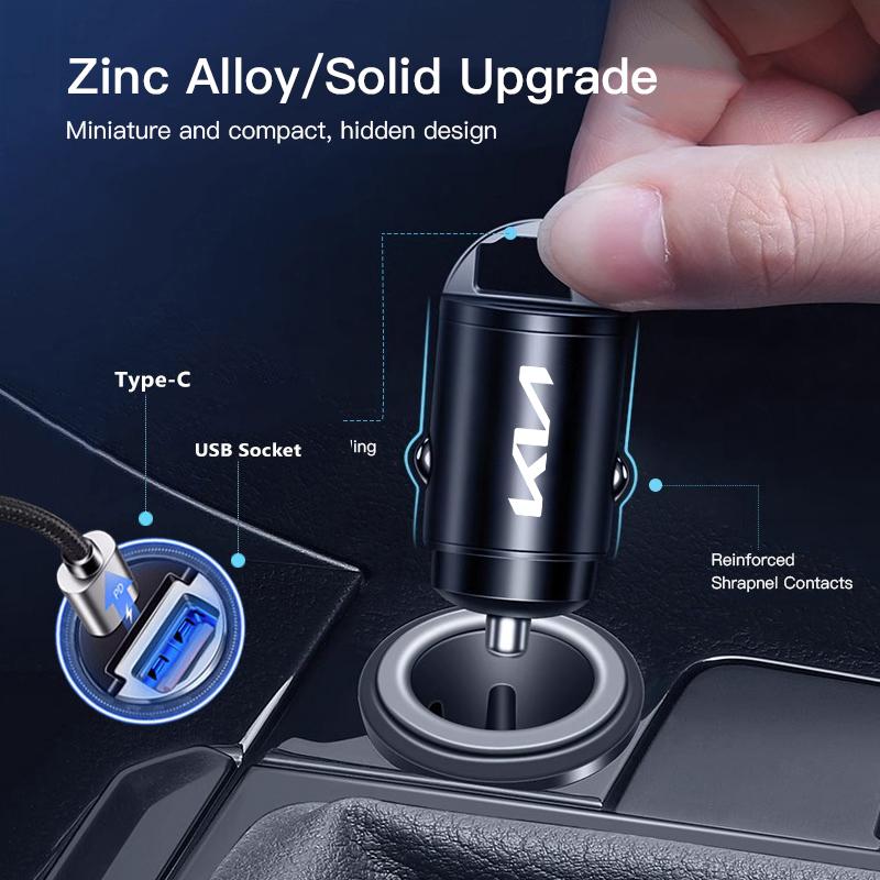 Мини-адаптер питания USB Type-C для автомобиля, скрытый, для KIA K3 Sportage Carnival K5 Seltos Pegas KX1 EV5 Sonet EV6 K4 EV3 Ceed K8