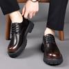 Spring Outdoor Men's Leather Shoes Platform Oxfords Male Derby Shoes Casual Sneakers Mens Lace Up Thick Soled Formal Dress Shoes
