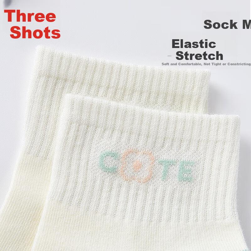 THREEGUN [Impression Series] Women's Socks, 100% Pure Cotton, Elegant Mid-Calf Socks, 10A And Odor-Resistant, Versatile Women's Socks