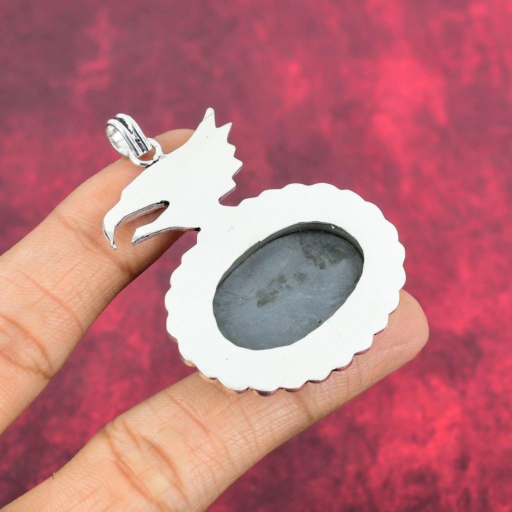 Шунгитовый кулон, Ювелирные изделия из драгоценных камней из стерлингового серебра 925 пробы, Кулон ручной работы, На День матери