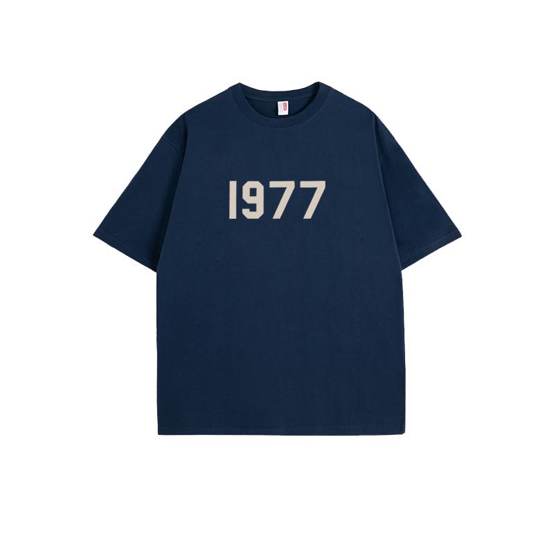 ESSENTIALS Short Sleeve Cotton Heavy T-shirt for Men and Women Summer Slimming American High Street Design Emotional Pair Top