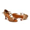 Women's Latin Dance Shoes Ladies Salsa Ball Party Shoes Satin Girls Chacha Tango Heel 7.5CM