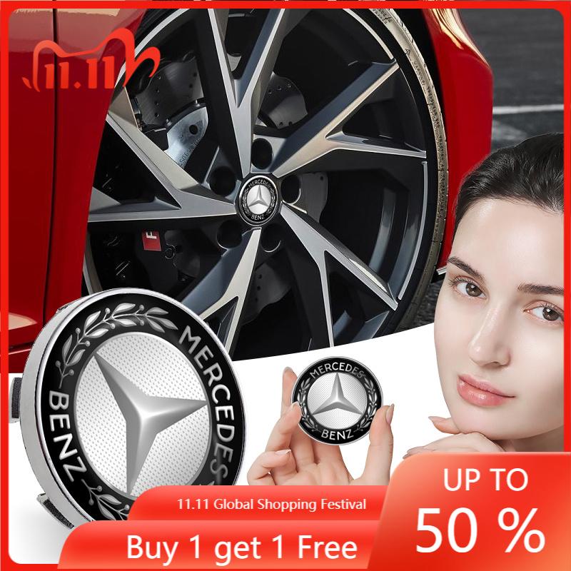CRY1 4pc 56/60mm Auto Wheel Center Cover Badge Stickers Hub Cap Replacement For Mercedes Benz C300 C250 C350 C Class W203 W204 C63