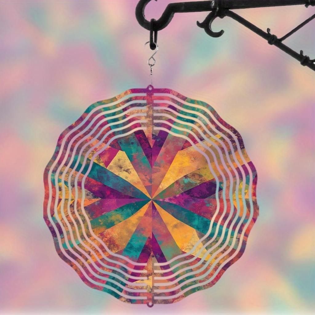 10-дюймовый уличный металлический колокольчик ветра с вращающимся крючком, дизайн «Солнечный луч» для декора сада и балкона, прочный, не требует батареек, подарок для семьи и друзей