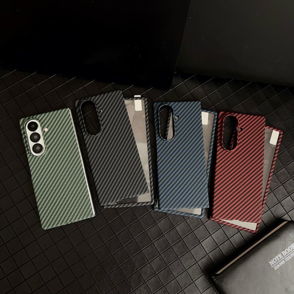 With Screen Protector Tempered Film Carbon Fiber Magsafe Case for Samsung Galaxy Z Fold 7 6 Aramid Fiber Cover for Fold6 Fold7