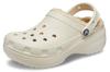 Crocs Классические сабо на платформе с подкладкой, Цвет: Костяной, 21 см