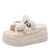 Fashion 7cm New Thick Sole Slippers for Women Fashion Flower Platform Slippers for Summer Outwear Non Slip Elevated Slippers for Women