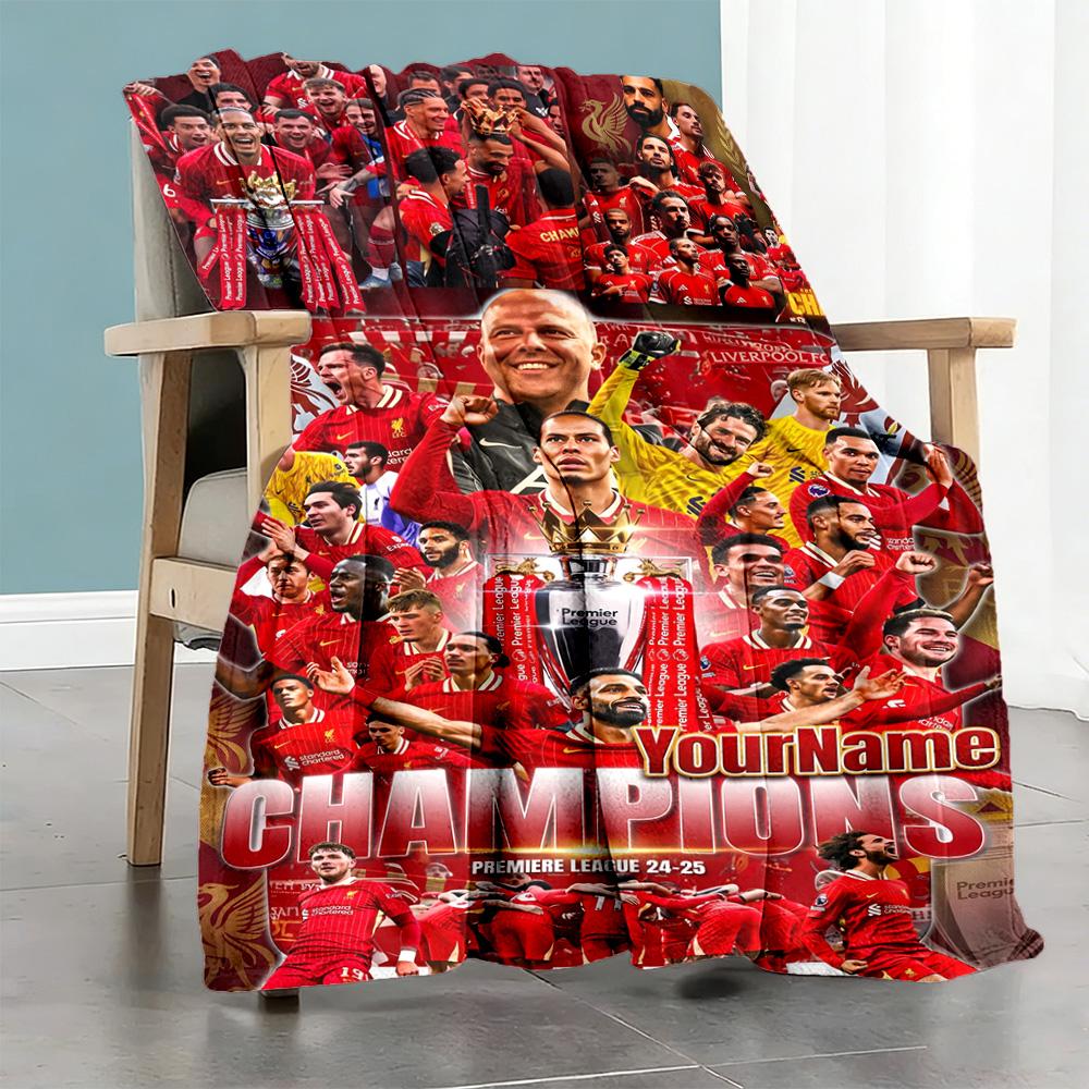 Liverpool Personalized Name Blanket Gift Customizable Blanket Soft Warm Cozy Suitable for Office Bed Picnics Living Room Four Seasons Multipurpose