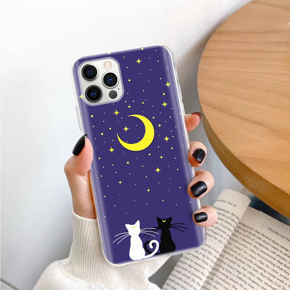 Чехол Sailor Moon TPU для iPhone XR 7 8 14 15 11 12 13 X XS Pro Max Xiaomi Redmi 13C Note 9 Samsung A22 S23 S24 Ultra Plus VIVO