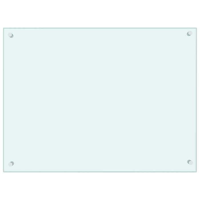 VidaXL Kitchen Backsplash White 80x60 Cm Tempered Glass 249456