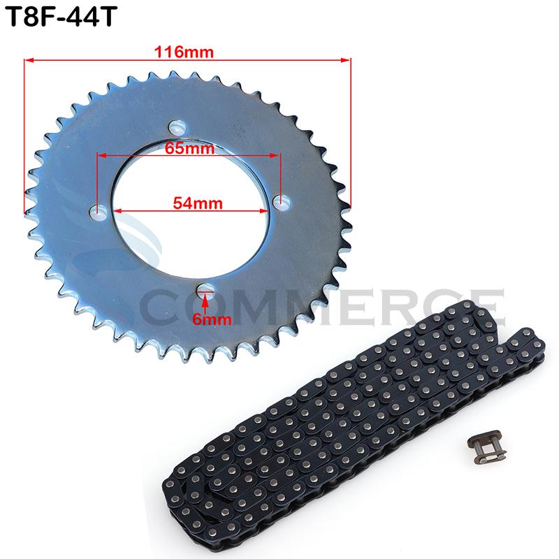 Motorcycle T8F Chain 136 Links and 38/44/54/74T Teeth Sprocket For 47cc 49cc Mini Moto Scooter ATV Quad 2 Stroke Engine Parts