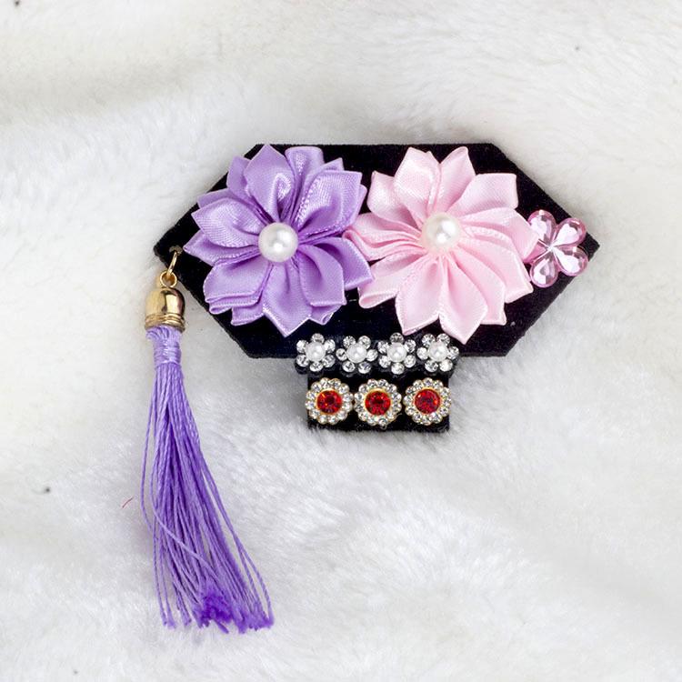 Handmade Plaid Frog Hair Clip for Pets - Suitable for Dogs like Yorkshire, Maltese, Shih Tzu