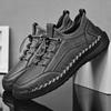 Fashion 2025 Men Casual Leather Shoes Soft Sole Non-Slip Cow Leather Male Sneakers Retro Style Comfy Lace-up Versatile Mens Hiking Shoes