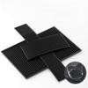 Black Non-Slip PVC Rectangular Coaster with Drainage