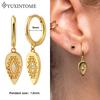 YUXINTOME 925 Silver Ear Needle Zircon Hoop gold Earrings For Women Square Plate Pendant Cutout Heart Earrings Fashion Jewelry