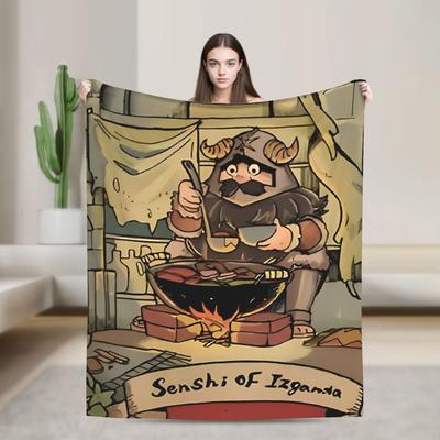 Dungeon Meshi Senshi Аниме Вязаные одеяла Флис Вкусные в подземелье Супермягкий плед для кровати Коврик для кровати