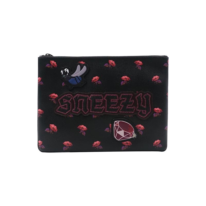 Coach X Сумочка Disney 30 Белоснежка и семь гномов Коллаборация Кожа Мода Печатная Молния Клатч Большой Женская Черная