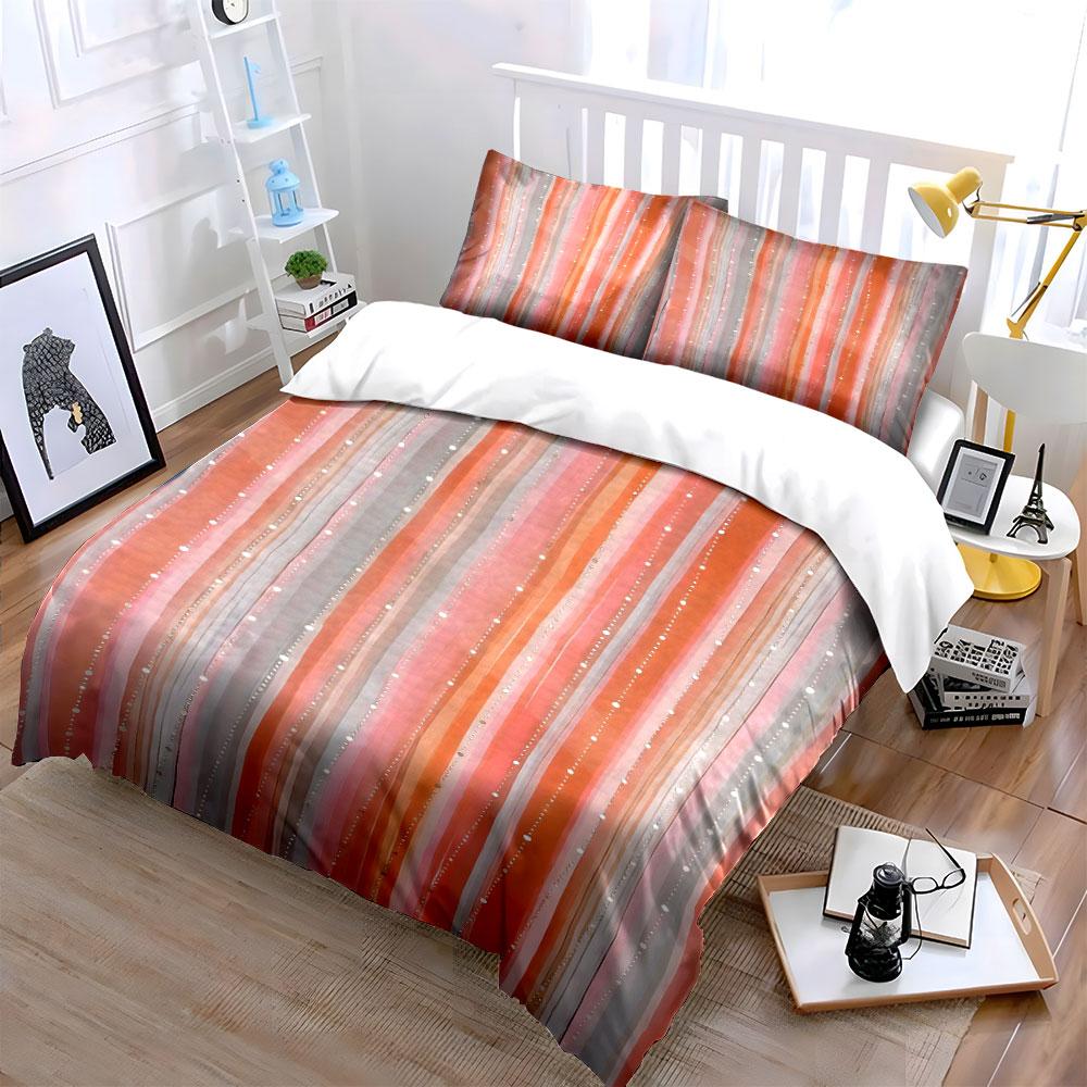 Gradient stripes, sparkling dots. Bedding sets Duvet cover sets Duvet covers Pillowcases(1* Duvet Cover 2* Pillowcases without duvet insert)