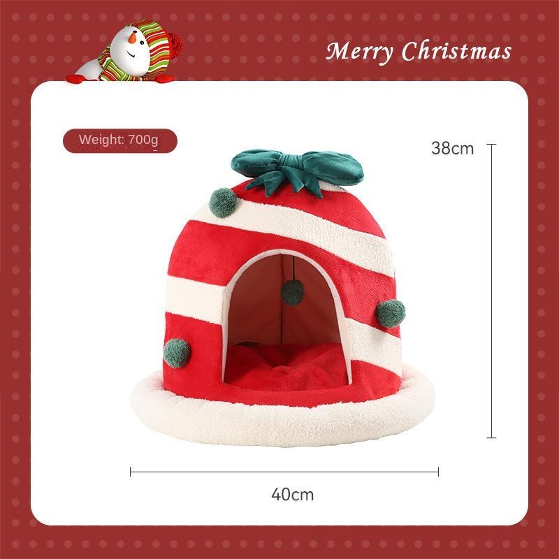 Наполнитель для домашних животных на Хэллоуин, бесенок для кошачьих туалетов, большое пространство, полностью закрытый осенне-зимний теплый питомник для щенков Тедди Фаду, кошачий домик