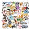 50 Cute Cartoon Animals Set Stickers Personalized Decorative Suitcase Notebook Waterproof and Removable Without Repeating Stickers