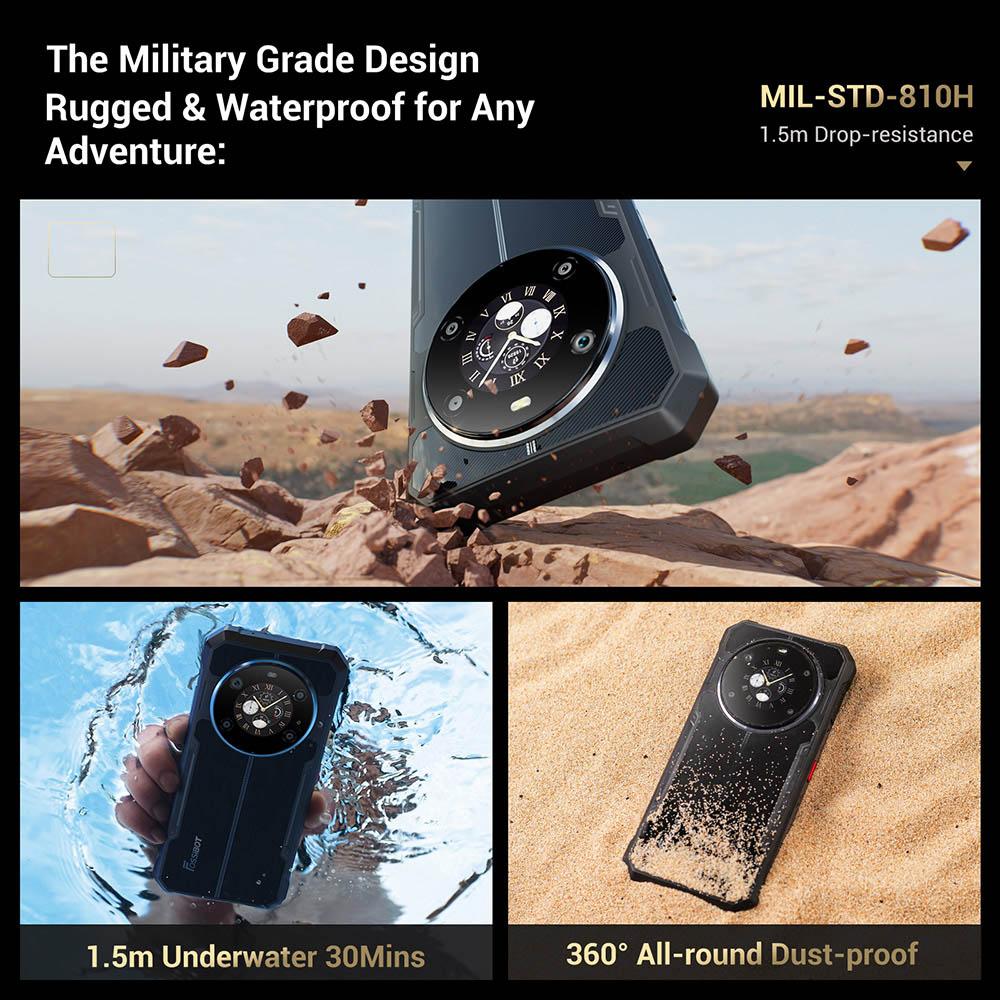 FOSSiBOT Защищенный смартфон F109S, Android 15, 6+256 ГБ, аккумулятор 10600 мАч, камера 50 МП, NFC - вилка ЕС